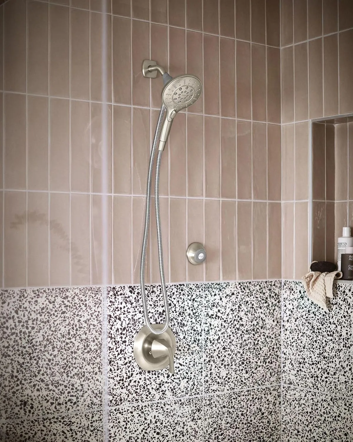 Moen 186117SRN Remote Dock for Magnetix Handshowers with Included Wall Bracket or Permanent Waterproof Adhesive Options, Spot Resist Brushed Nickel