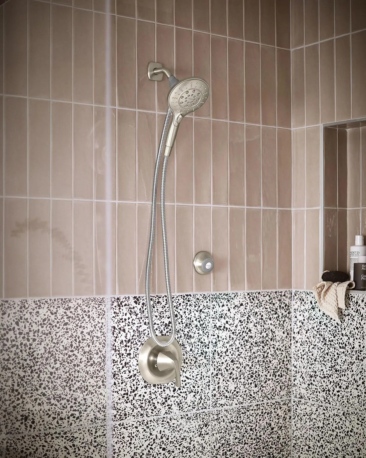 Moen 186117SRN Remote Dock for Magnetix Handshowers with Included Wall Bracket or Permanent Waterproof Adhesive Options, Spot Resist Brushed Nickel