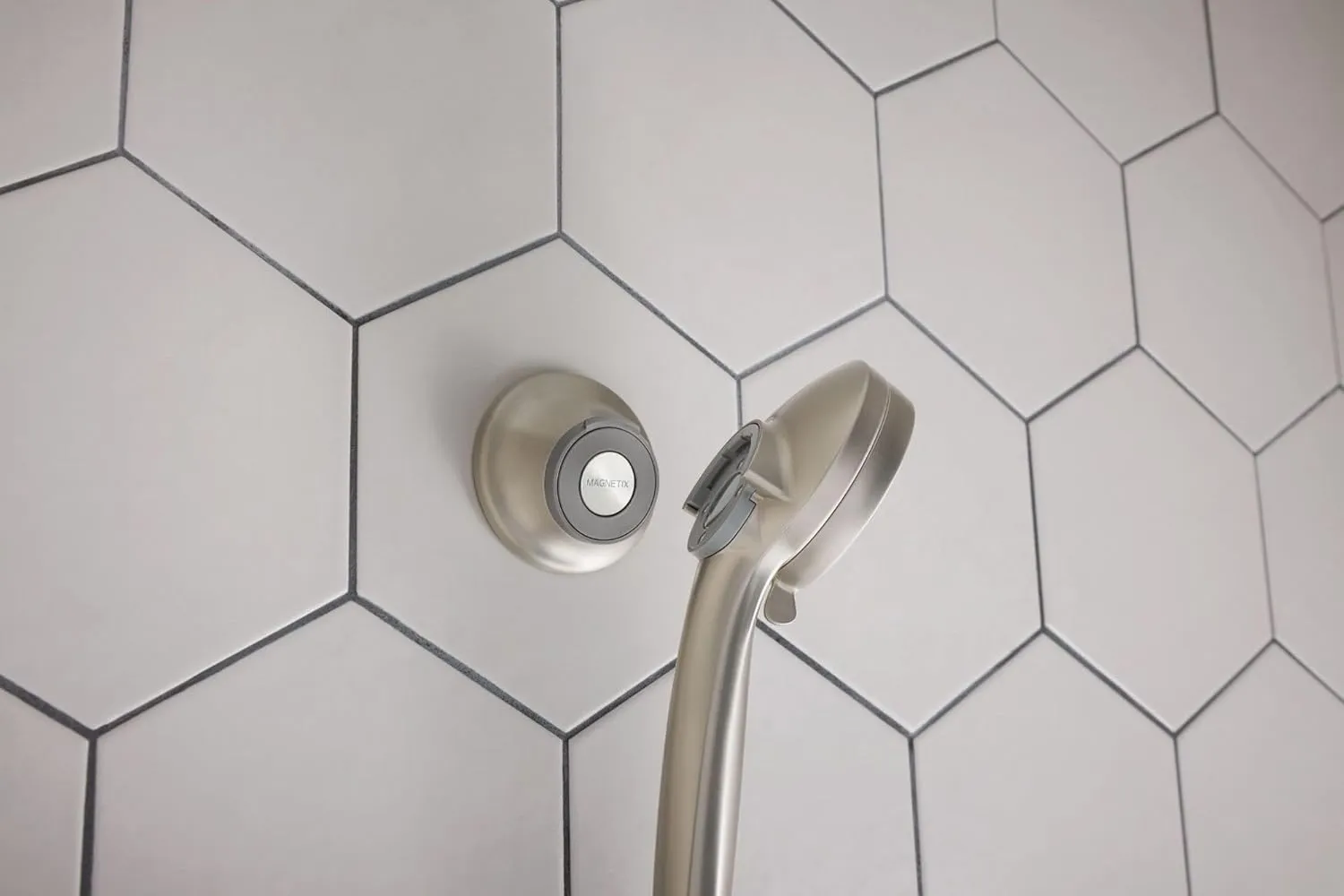 Moen 186117SRN Remote Dock for Magnetix Handshowers with Included Wall Bracket or Permanent Waterproof Adhesive Options, Spot Resist Brushed Nickel