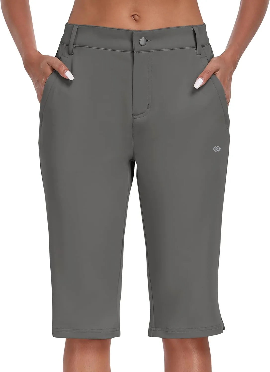 MoFiz Womens 15" Hiking Long Shorts Below Knee Length Capri Cargo Shorts Lightweight Quick Dry Bermuda Shorts