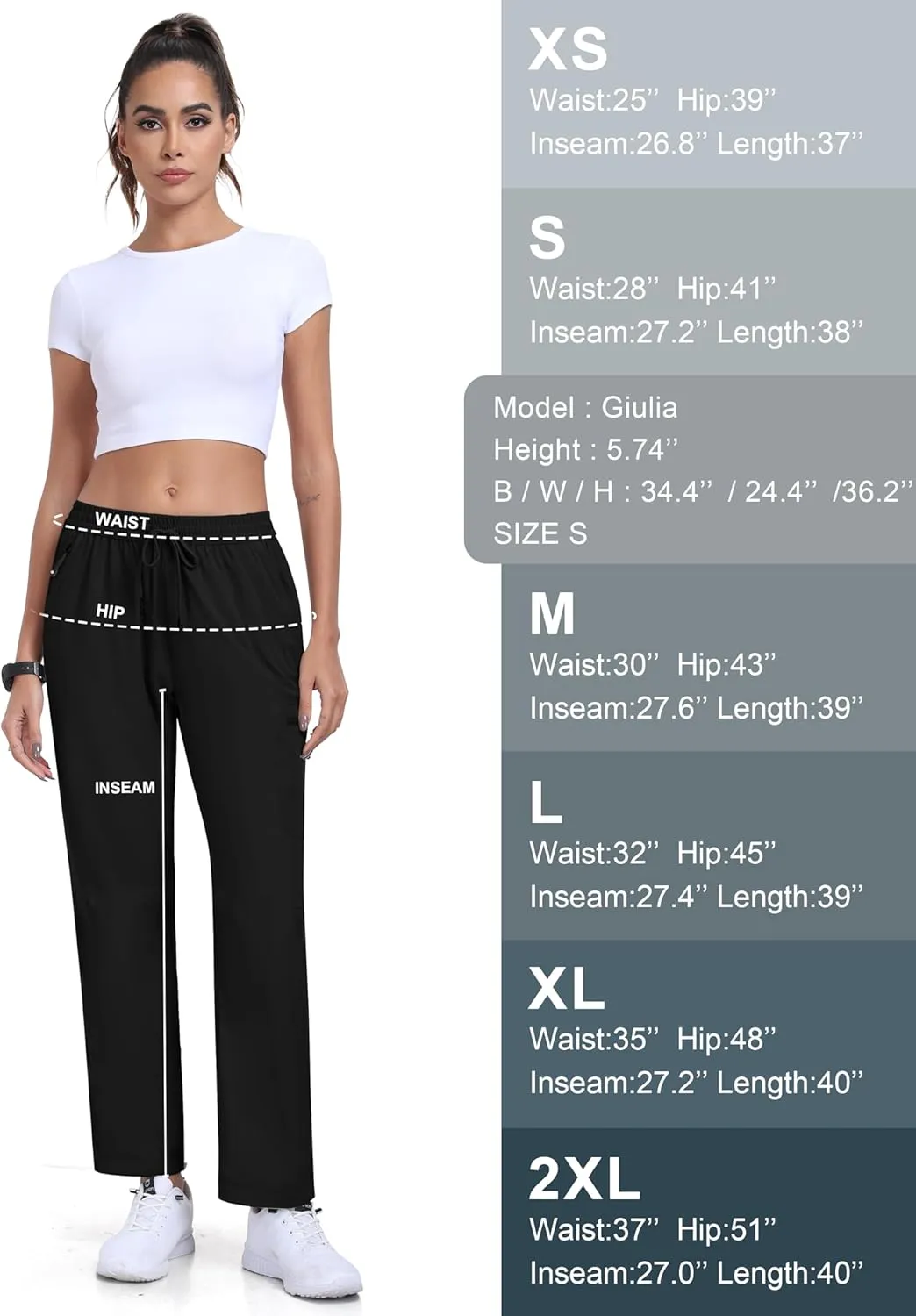 MoFiz Women's Hiking Cargo Pants Lightweight Joggers Elastic Waist Athletic Outdoor Sweatpants Casual Travel Pant with Pocket