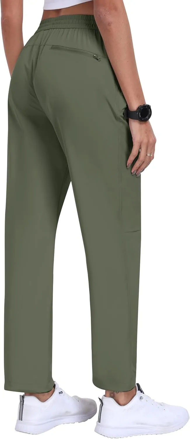 MoFiz Women's Hiking Cargo Pants Lightweight Joggers Elastic Waist Athletic Outdoor Sweatpants Casual Travel Pant with Pocket