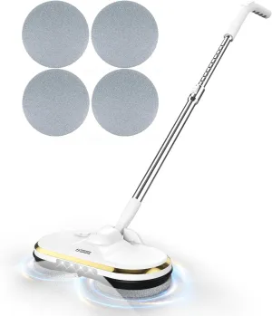 Mops for Floor Cleaning Electric Mop with 180ml Water Tank & LED Headlight Cordless Rechargeable Spin Mop Up to 50 Mins Cleaning for Wood, Tile, Laminate, Vinyl Floors