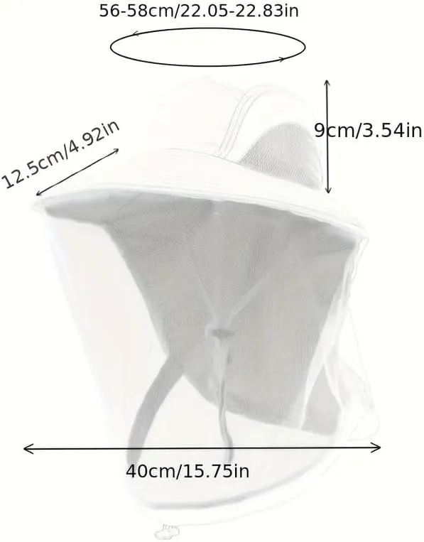 Mosquito Net Hat Sun Protection Fishing Hat with Mesh for Outdoor Hiking Gardening Men Women Breathable Bug Shield