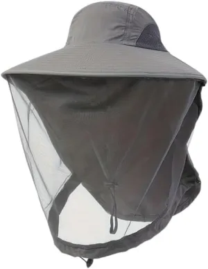 Mosquito Net Hat Sun Protection Fishing Hat with Mesh for Outdoor Hiking Gardening Men Women Breathable Bug Shield