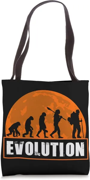 Mountain Climbing Evolution Funny Human Evolution Tote Bag