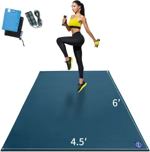 MRO Extra Large Exercise Mat For Home Gym, 8'x4.5'/7'x4.5'/6'x4.5'(7mm) Workout Mats for Gym Flooring, Non-Slip, Extra Thick Durable Cardio Mat, Ideal for Plyo, Weights, MMA, Jump Rope -Shoe Friendly