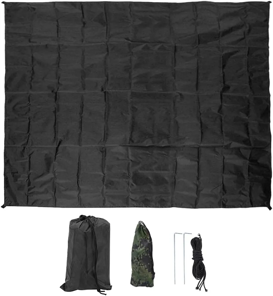 Multifunctional Shade Sail, High Density Material, Lightweight and Portable, M Size Military Green, L Size Black with Easy Storage and Improved Stability, Suitable for Parking, (Black)