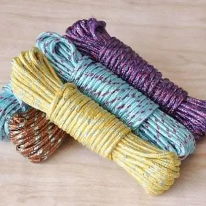 Multispace 10m Nylon Braided Rope for Clothes Drying (Pack of 3, Multicolor)