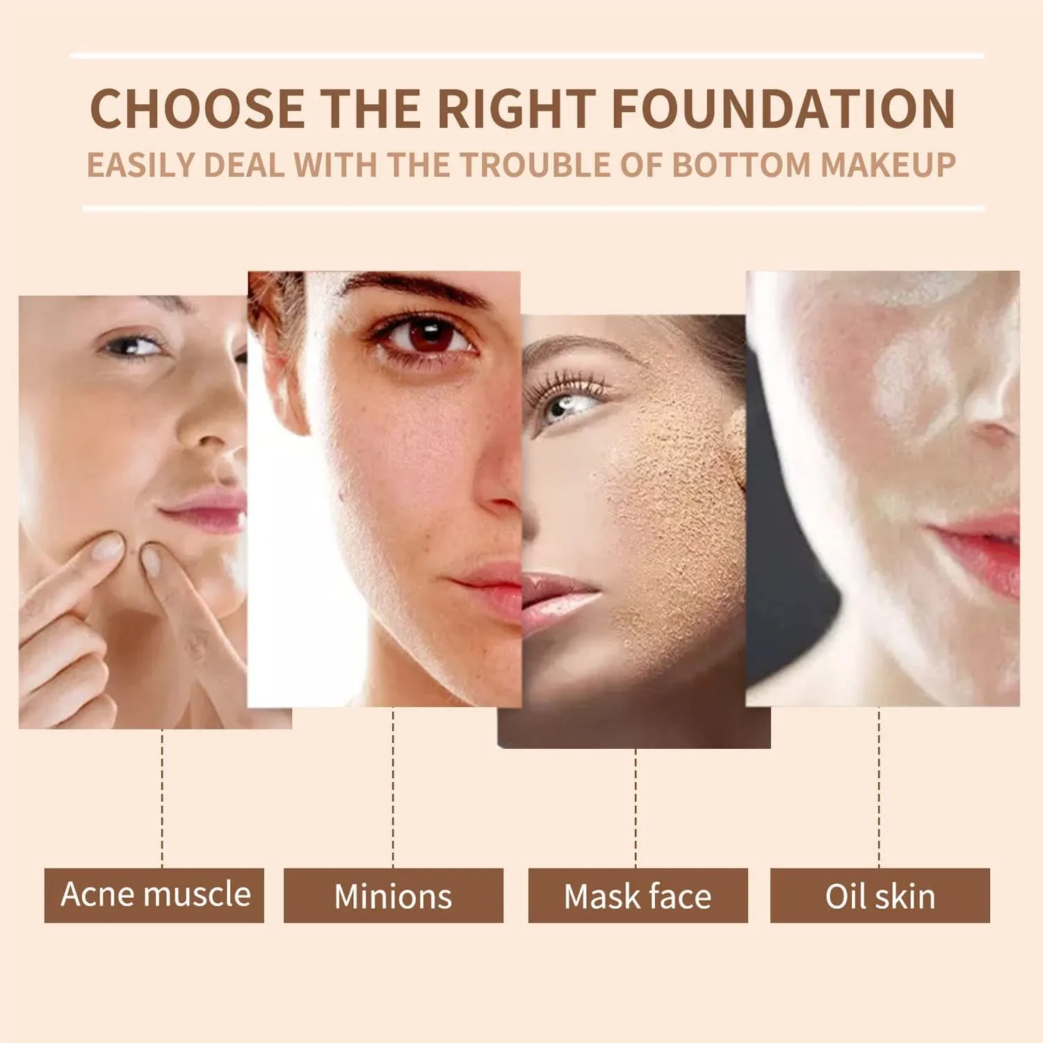 Mushroom Head Air Cushion CC Cream BB Facial Makeup Foundation Natural Color Concealer Waterproof Isolation Sunscreen Foundation (02 Natural color)