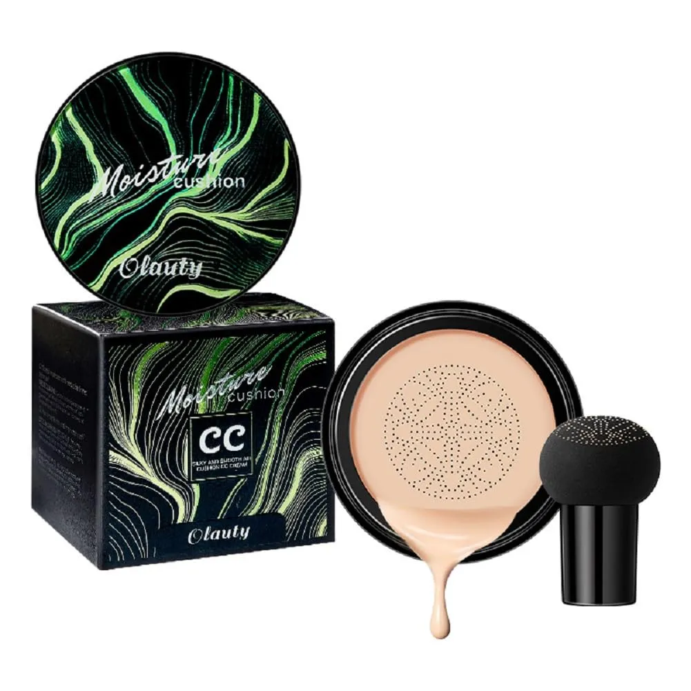 Mushroom Head Air Cushion CC Cream BB Facial Makeup Foundation Natural Color Concealer Waterproof Isolation Sunscreen Foundation (02 Natural color)