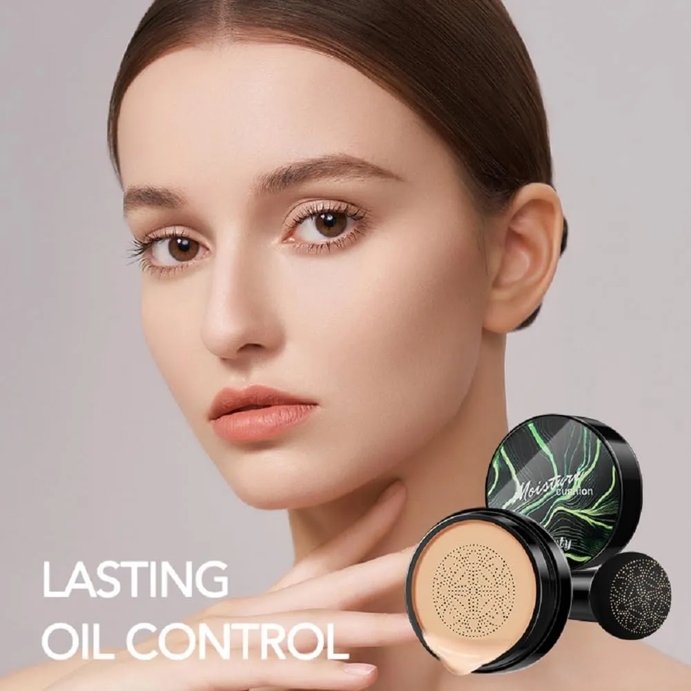 Mushroom Head Air Cushion CC Cream BB Facial Makeup Foundation Natural Color Concealer Waterproof Isolation Sunscreen Foundation (02 Natural color)
