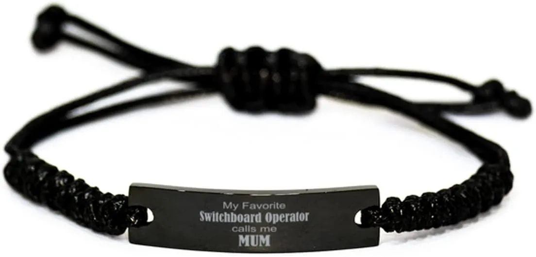 My Favorite Switchboard Operator Calls Me Mum Bracelet, Funny Gifts, Unique Mum Gifts, Mother's Day, Valentines Day Birthday Gifts, from Daughter Son