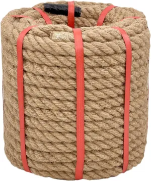 Natural Hemp Rope 3/4 in X 100 Ft Twisted Manila Rope 3/4 inch Thick Jute Rope for Crafts, Porch Swing Rope, Hemp Rope for Decor, Railing, Docks, Landscaping
