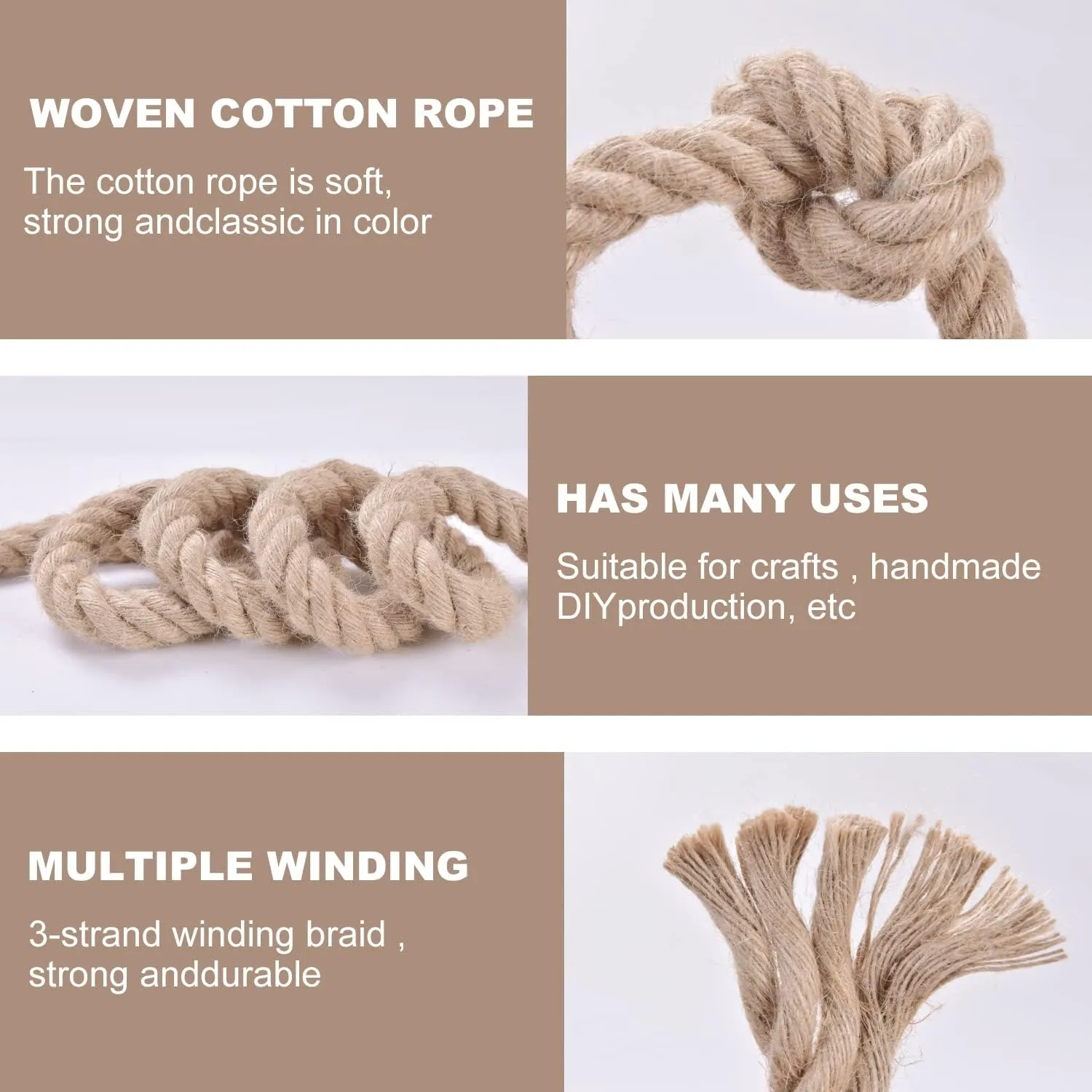 Natural Jute Rope 1 Inch x 50 Ft - Heavy Duty 900 LB Strength, Twisted Hemp Rope for Crafts, Porch Swings, Tug of War, Deer Hunting, Nautical Decor, Landscaping & Home DIY Projects