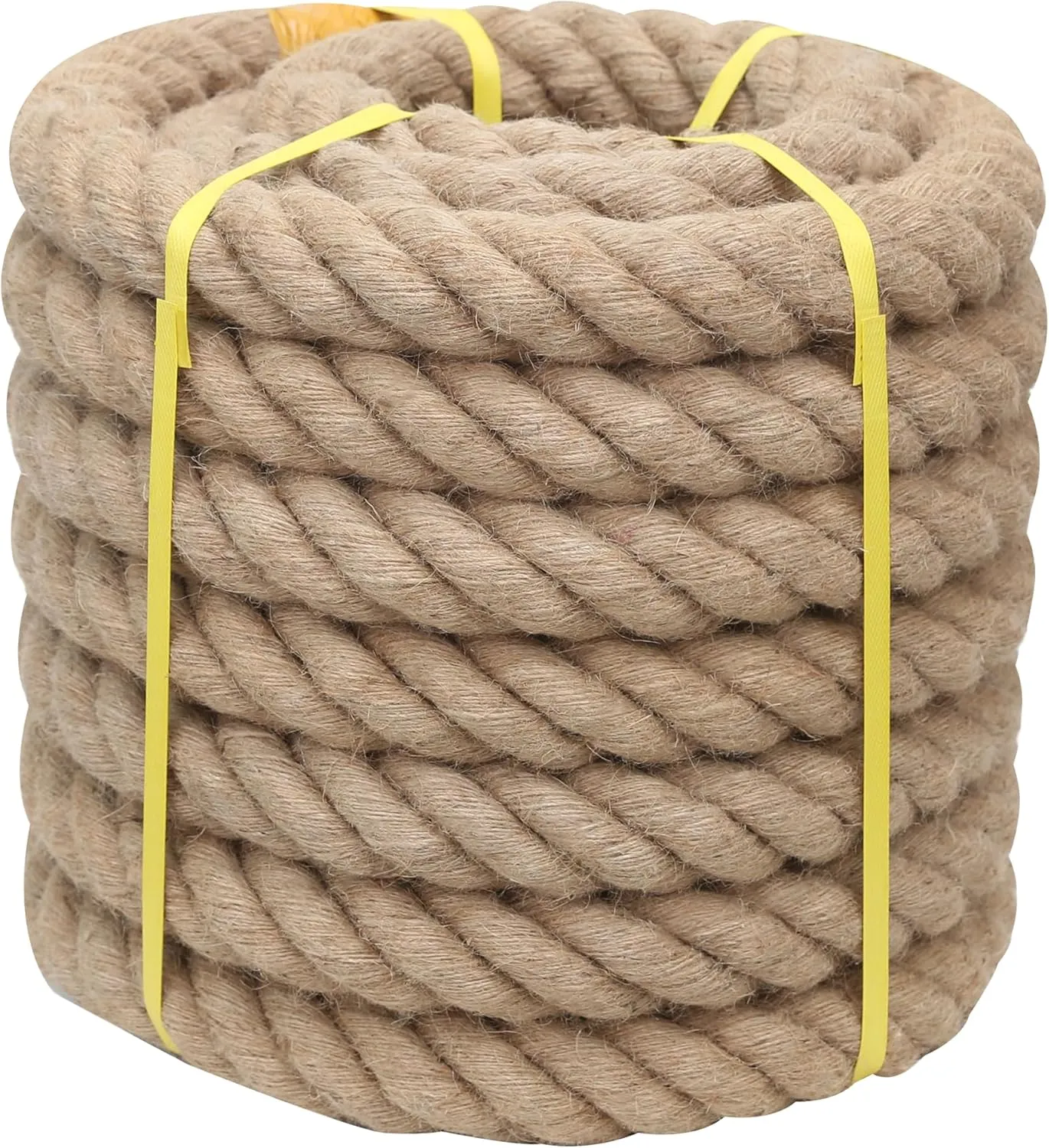Natural Jute Rope, 2 Inch x 25Ft - Heavy Duty, Swing, Tug of War, Nautical & Hammock Rope