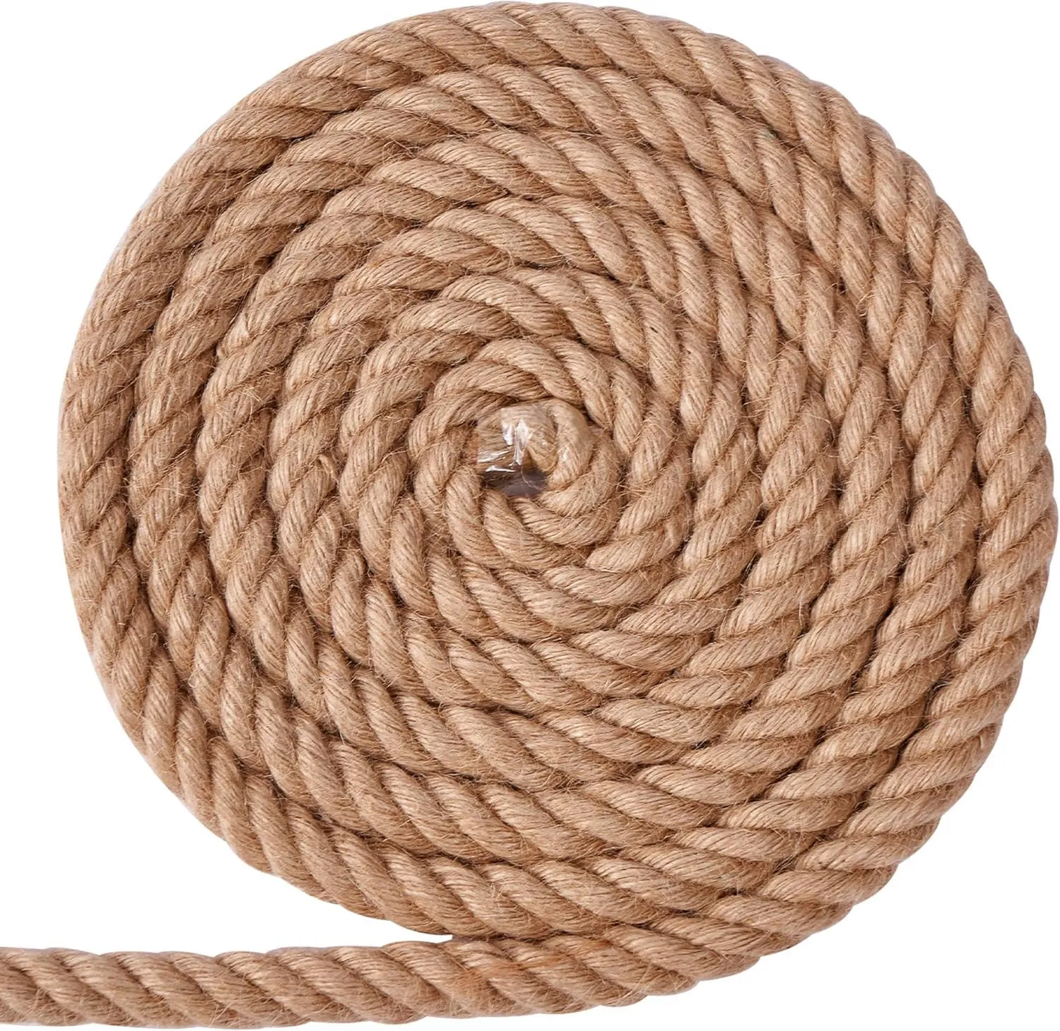 Natural Jute Rope, 2 Inch x 25Ft - Heavy Duty, Swing, Tug of War, Nautical & Hammock Rope