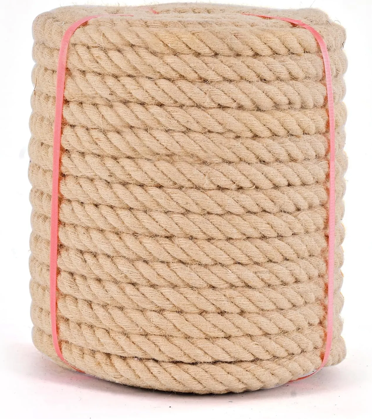 Natural Jute Rope,1/2 Inch 100 Ft, Twisted Manila Rope, Twine String Indoor Outdoor DIY 1/2 inch Thick, Home Decor Crafts for Bundling, Porch Swing, Railing, Docks, Landscaping