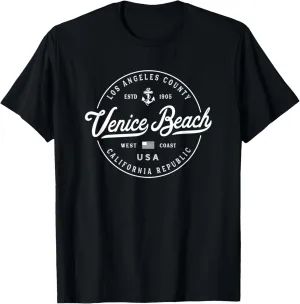 NAUTICAL Anchor Venice Beach California Travel Vacation T-Shirt