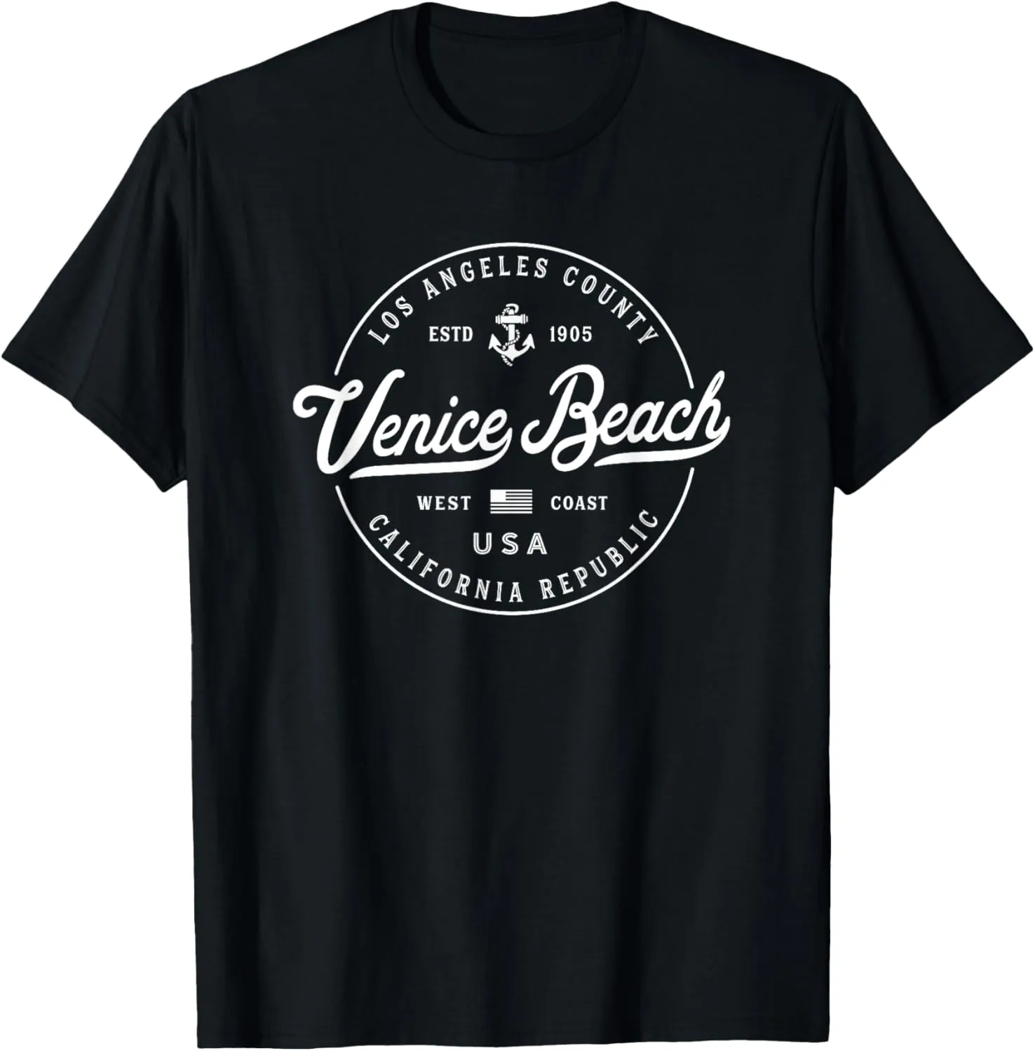 NAUTICAL Anchor Venice Beach California Travel Vacation T-Shirt