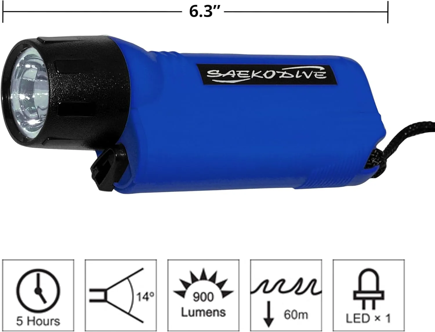 Neptune LED Flashlight - 900 Lumens Underwater Dive Light - Waterproof Torch Light for Outdoor Activities - Scuba Gear, Technical Diving, Cave Diving, Hunting, Camping Assessories (Orange)