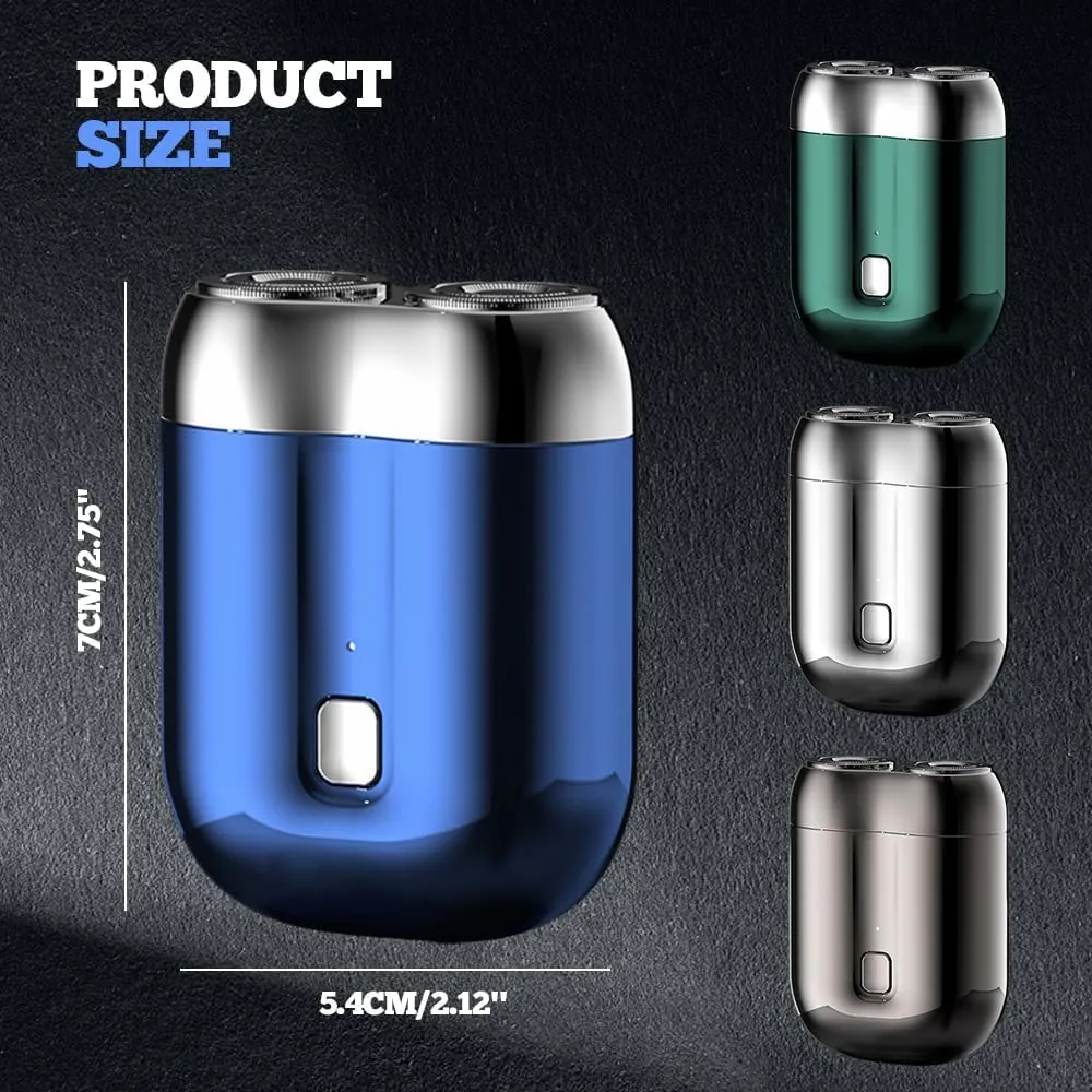 New Model Mini Dual-Head Electric Shaver, 2025 New Dual Head Shaver Pocket Electric Mini Portable Razor Double Head Razor Washable USB Rechargeable Dual Head Compact Electric Razor (Gray)
