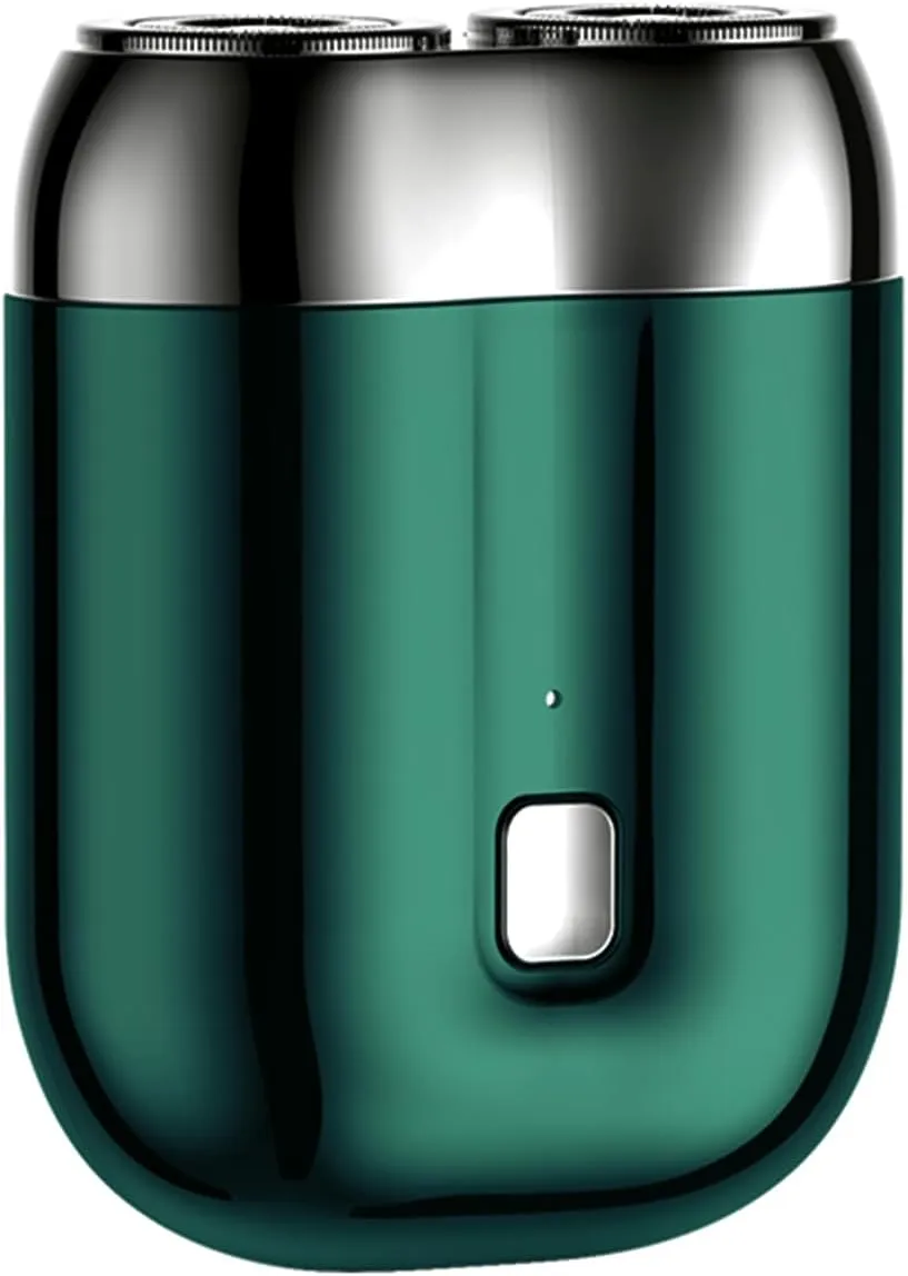 New Model Mini Dual-Head Electric Shaver, Upgrade Pocket Shaver, Washable Double Head Razor, USB Electric Mini Portable Razor, Rechargeable Waterproof Compact Electric Shaver(Four Color) (Green)