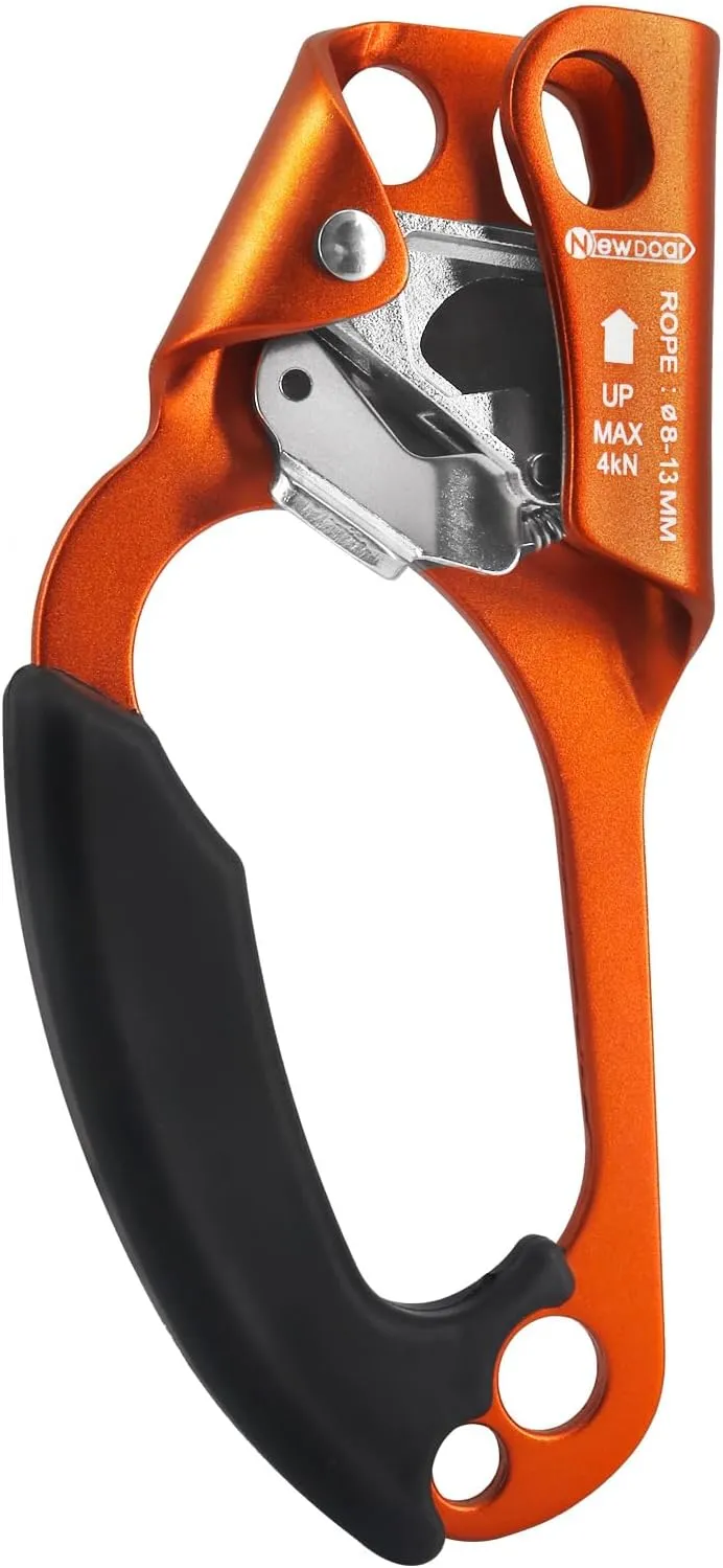 NewDoar UIAA & CE Certified Hand Ascender Rock Climbing Tree Arborist Rappelling Gear Equipment Rope Clamp for 8~13MM Rope