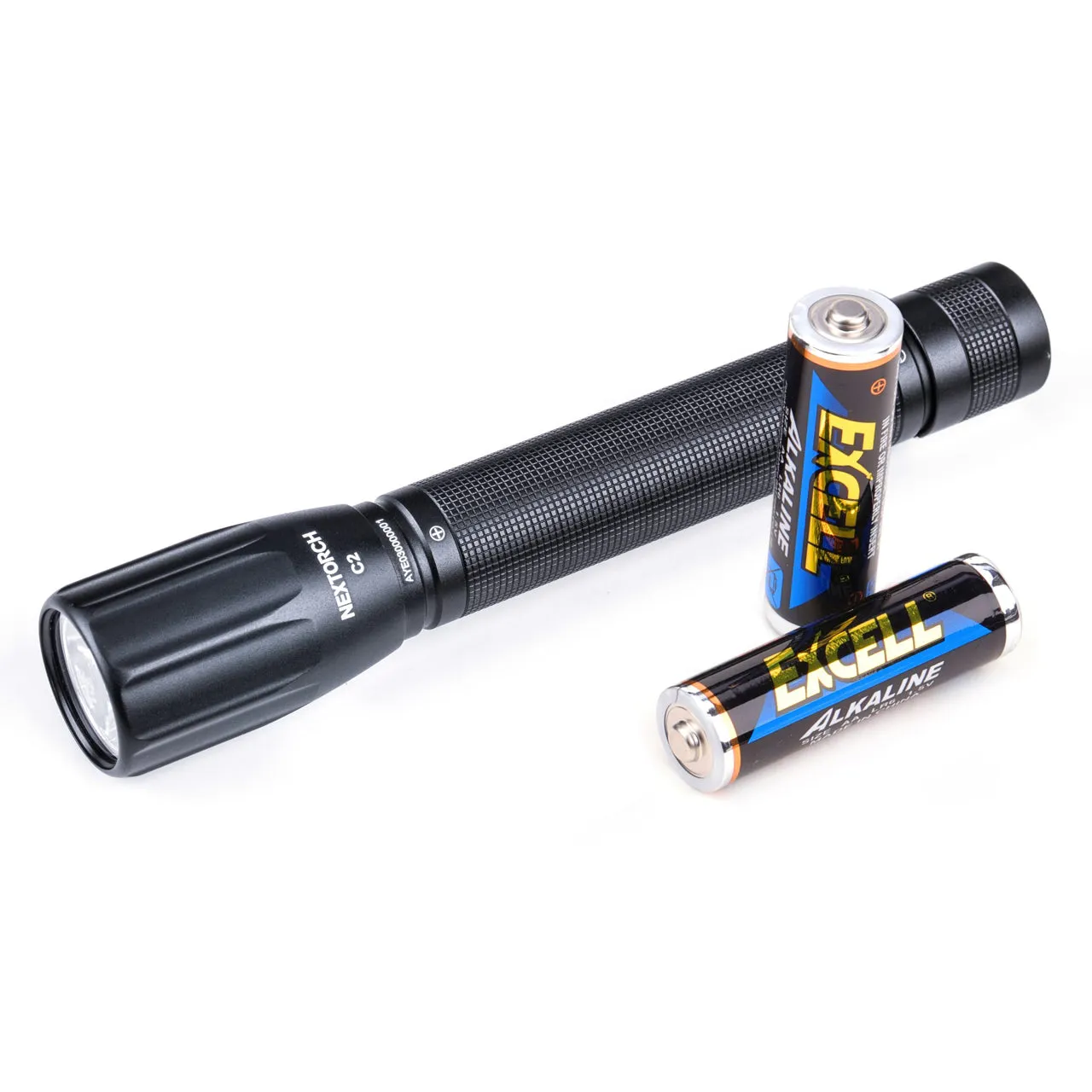 Nextorch C-Series Compact Lightweight Torch, AA Batteries, Lanyard Included, 2 Modes, Tail Cap Switch