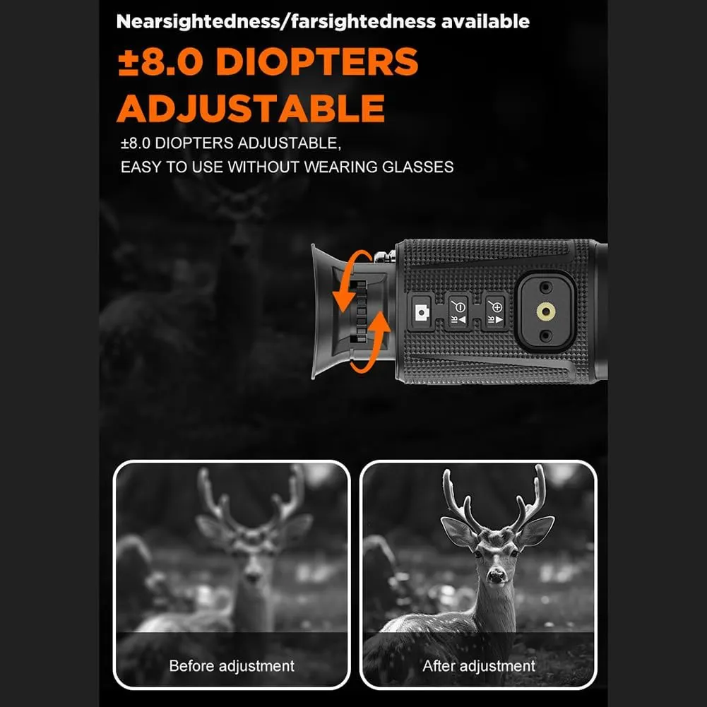 Night Vision Goggles,Head-Mounted Night Vision Goggles with Elastic Head Strap,4K Hd Infrared Waterproof with 8X Digital Zoom 1.4 in Hd Screen,3000mAh Rechargeable Lithium Battery for Camping