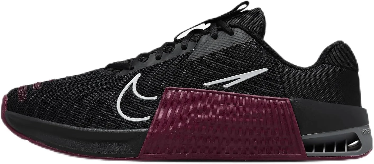 Nike Metcon 9 (Team) Men's Workout Shoes (FD5431-014, Black/Team Maroon/Smoke Grey/White) Size 14