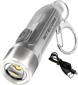 Nitecore Tiki Mini Futuristic LED Keychain Light 300 Lumens-Built-in Rechargeable Li-ion Battery w/Eco Sensa Micro USB Cable Included