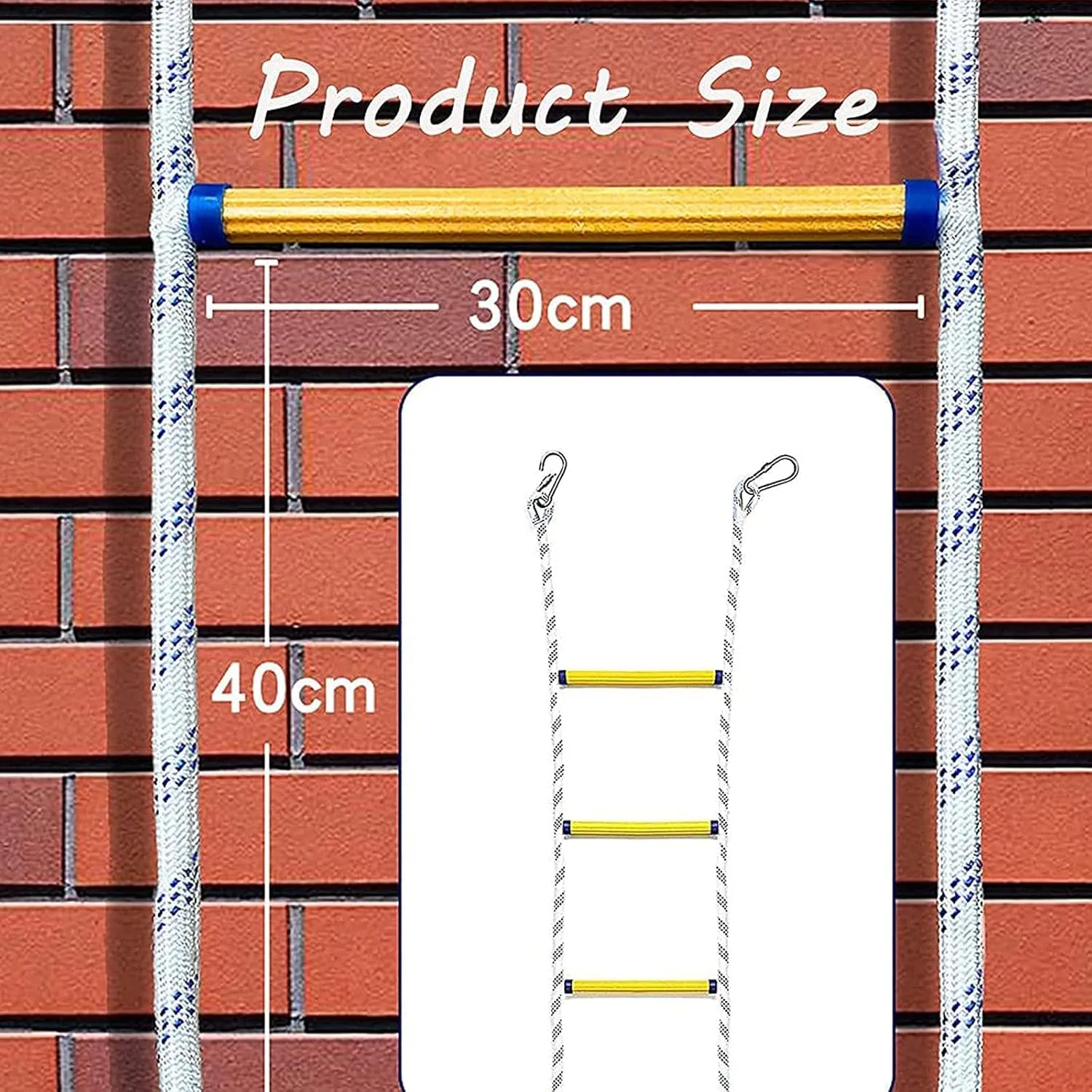 Nylon Soft Fire Ladder Rope Safety Rope Emergency Fire Escape Ladder Lightweight Kids Adults Outdoor Climbing Rope Emergency Evacuation/3M/10Ft