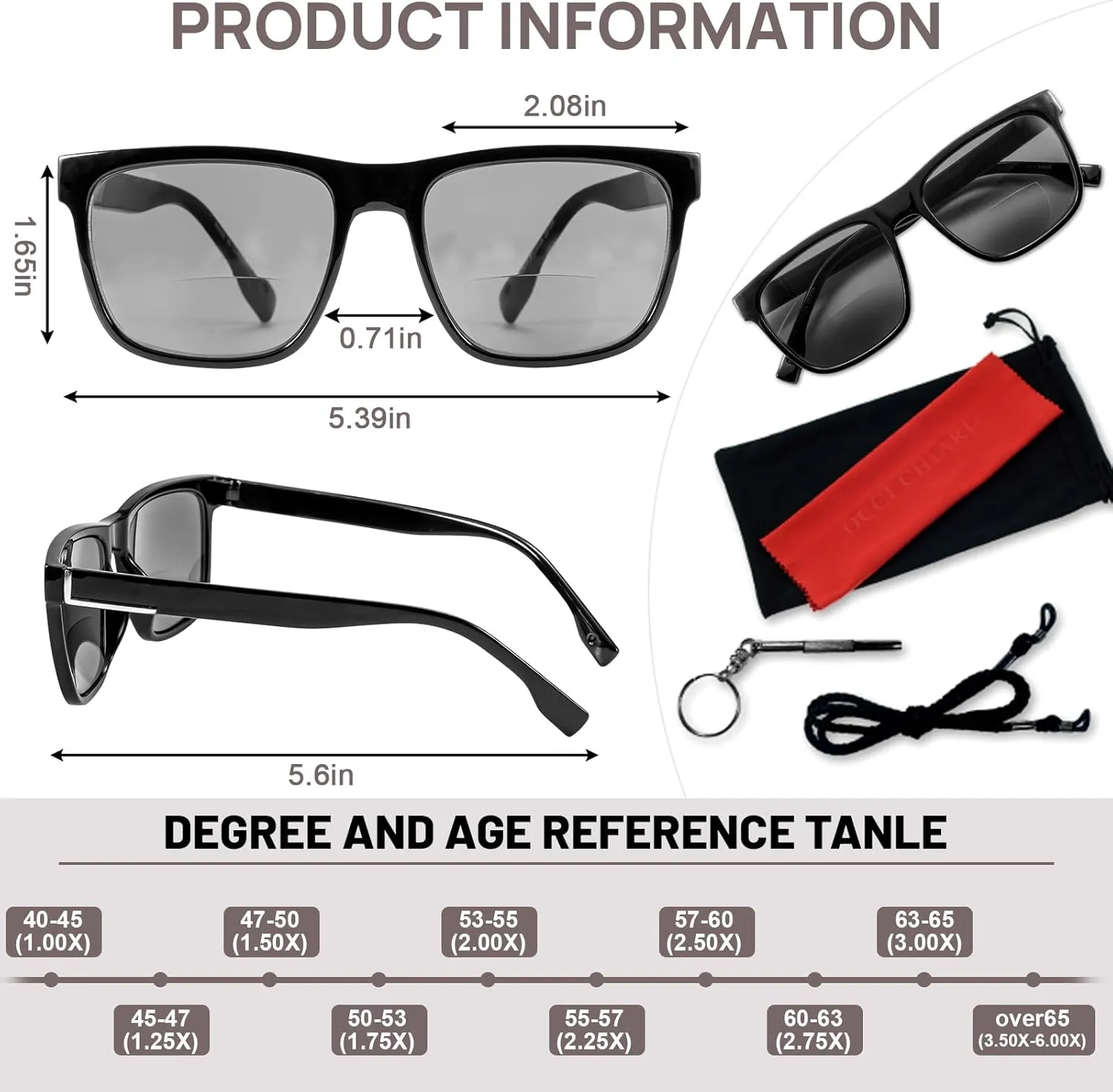 OCCI CHIARI Large Reading Sunglasses for Men Vintage Sun Readers Full Lens Reader 1.0 1.25 1.5 1.75 2.0 2.25 2.5 2.75 3.0 3.5
