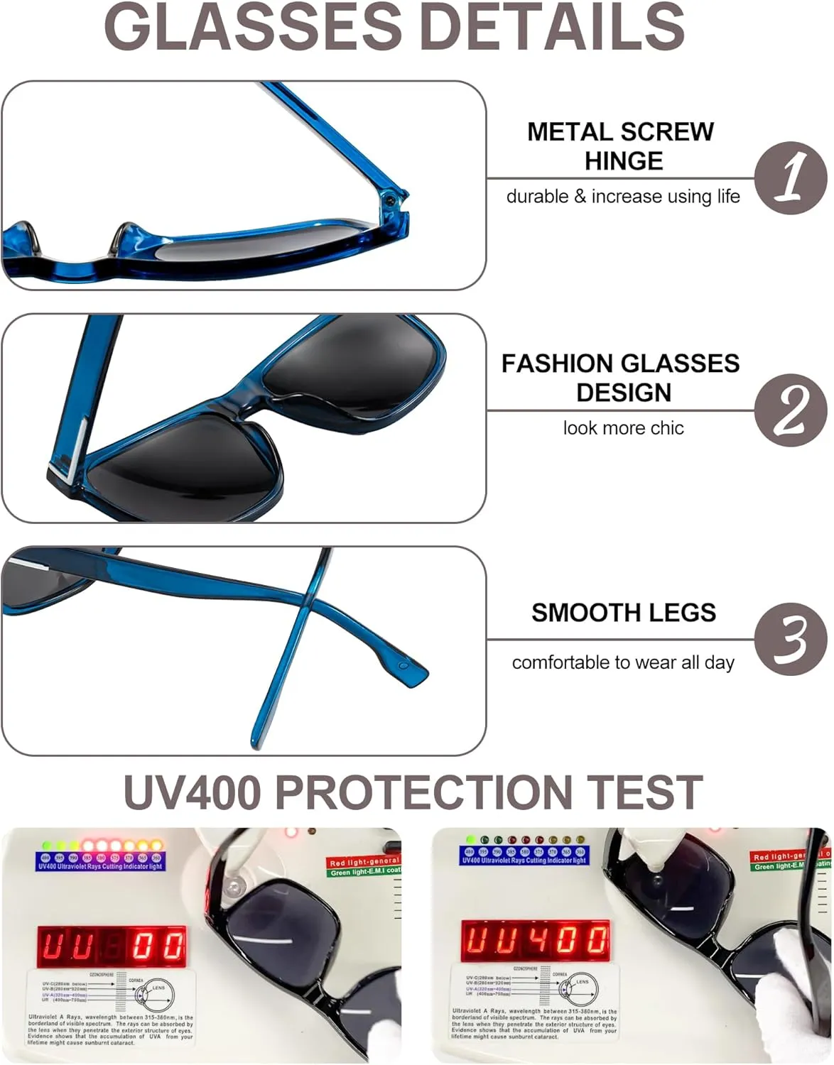 OCCI CHIARI Large Reading Sunglasses for Men Vintage Sun Readers Full Lens Reader 1.0 1.25 1.5 1.75 2.0 2.25 2.5 2.75 3.0 3.5