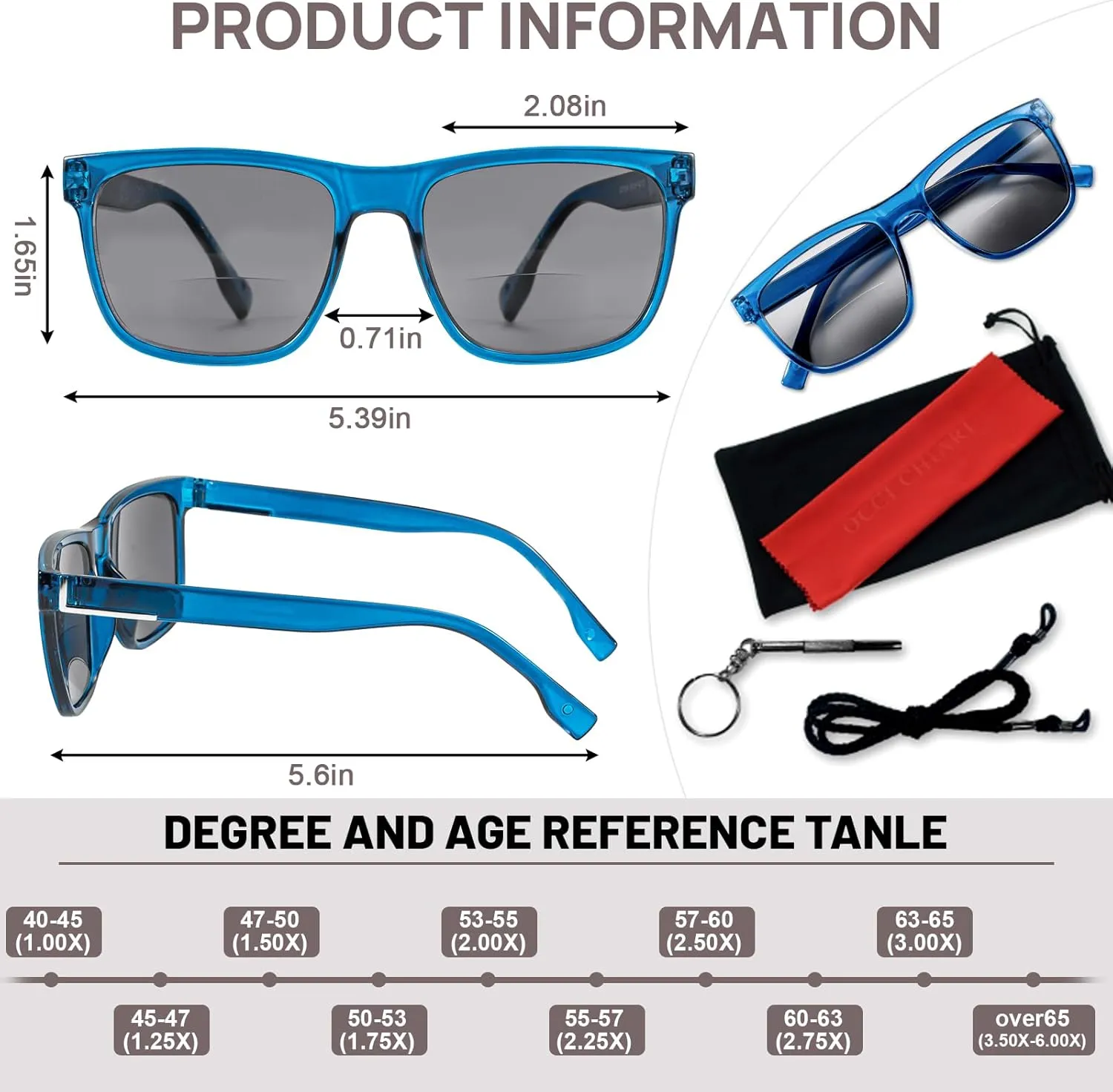 OCCI CHIARI Large Reading Sunglasses for Men Vintage Sun Readers Full Lens Reader 1.0 1.25 1.5 1.75 2.0 2.25 2.5 2.75 3.0 3.5