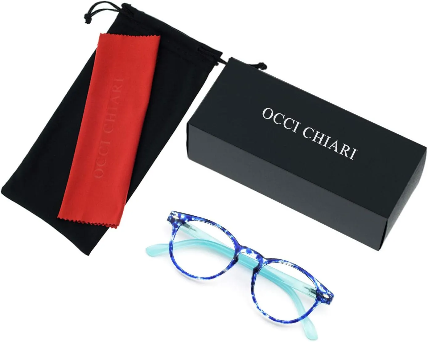 OCCI CHIARI Lightweight Designer Acetate frame Stylish Reading Glasses For Women (Purplish Blue, 0)