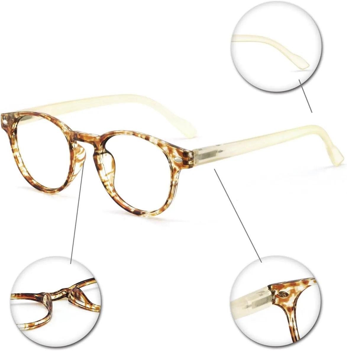 OCCI CHIARI Lightweight Designer Acetate frame Stylish Reading Glasses For Women (Yellow, 4.00)