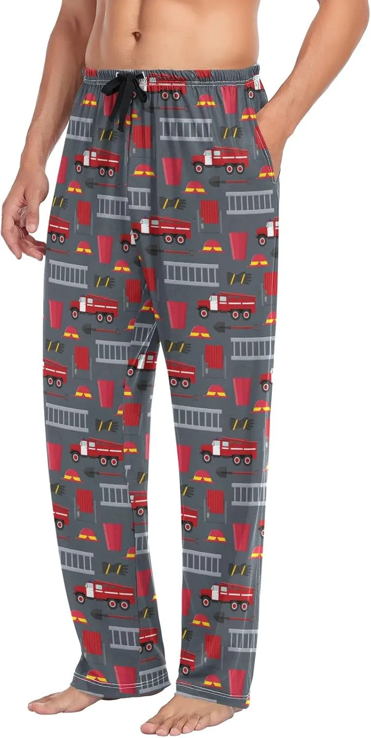 Ollabaky Pjs Men's Pajama Pants Separate Bottoms Men Long Sleep Pants Lounge Pants with Pockets