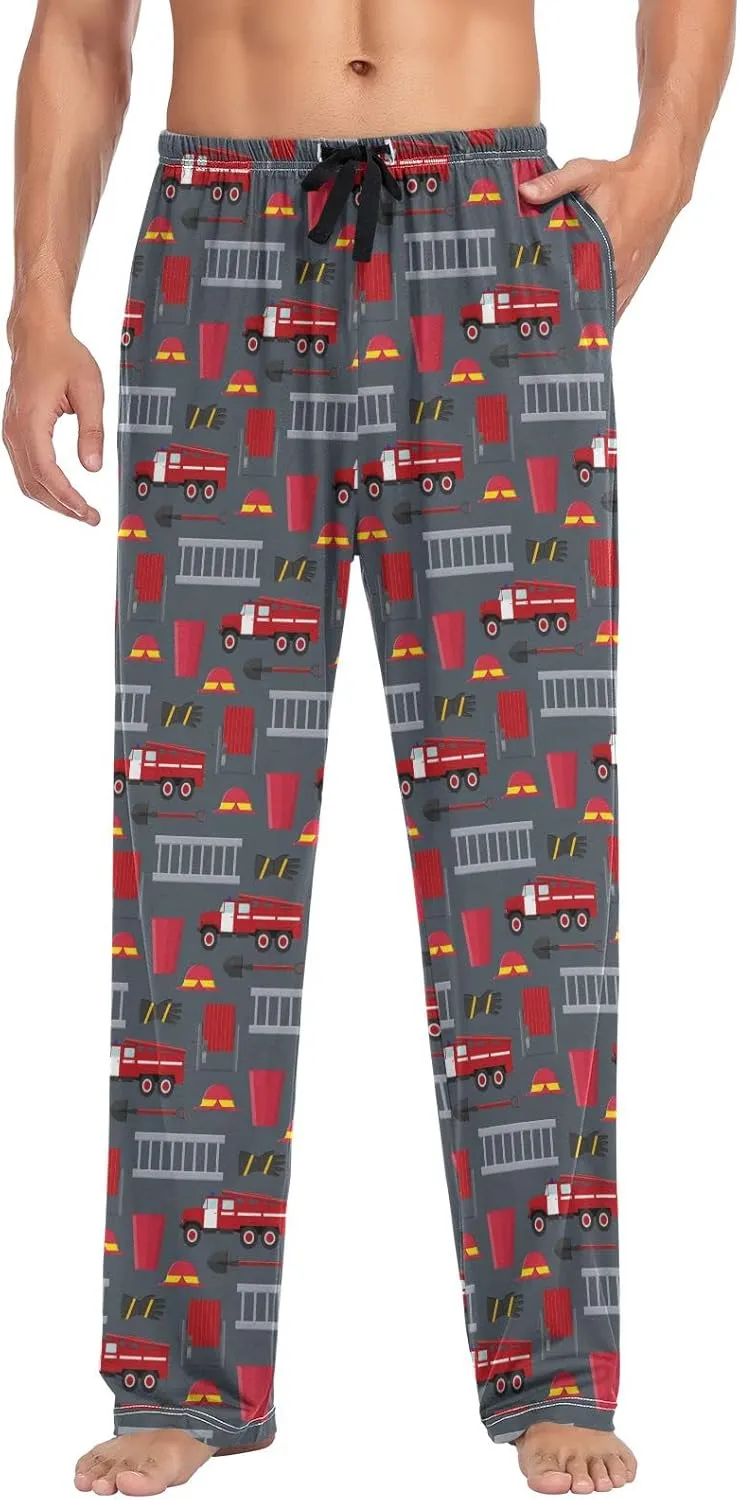 Ollabaky Pjs Men's Pajama Pants Separate Bottoms Men Long Sleep Pants Lounge Pants with Pockets