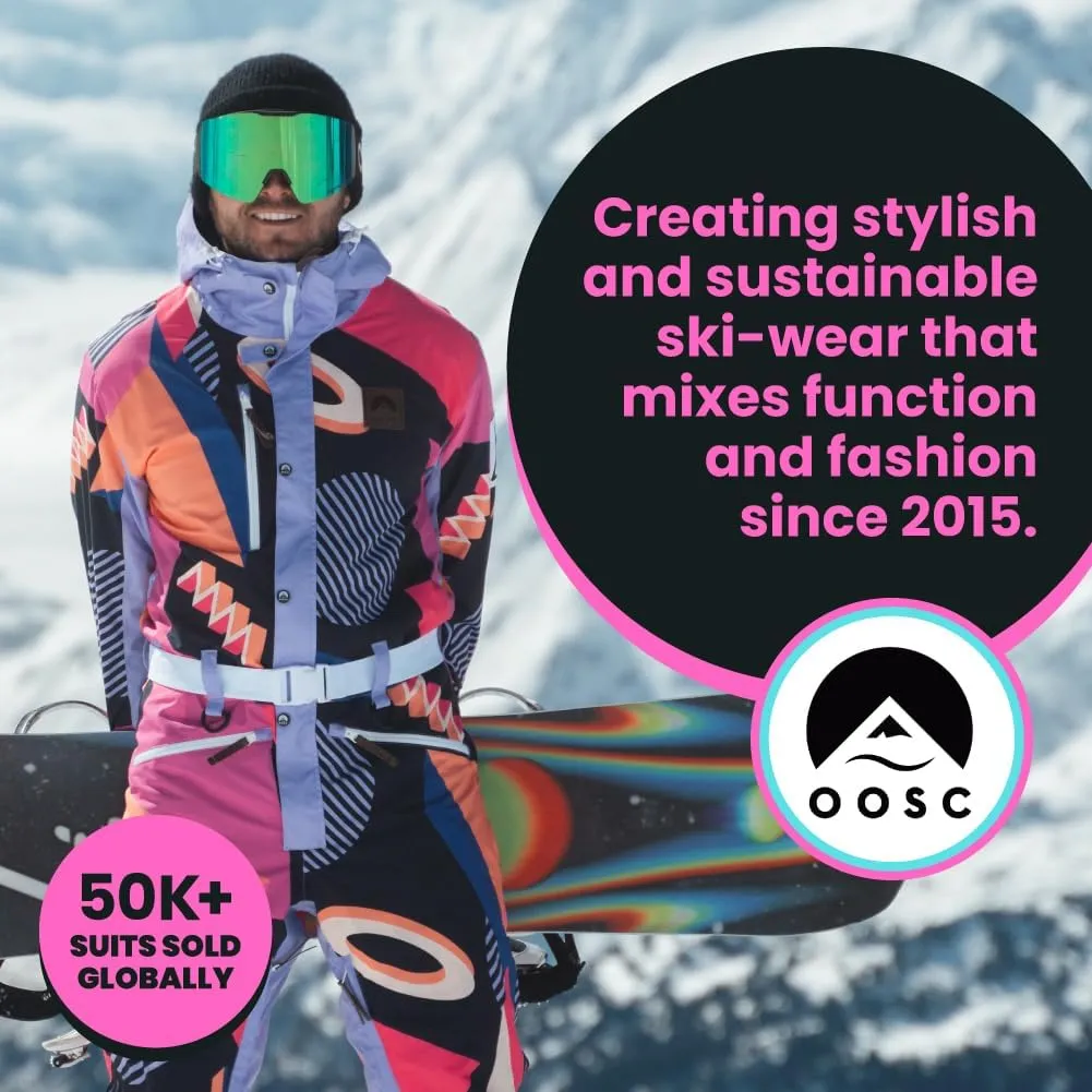 OOSC Clueless Ski Suit Men | Stylish Retro Design | Waterproof, Breathable, Insulated | Made with Recycled Polyester