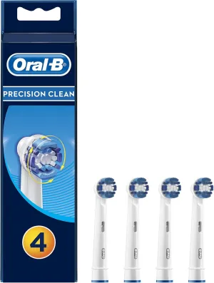 Oral-B Genuine Precision Clean Toothbrush Heads Replacement Refills for Electric Rechargeable Toothbrush, Deep and Precise Cleaning, Pack of 4