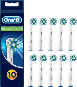 Oral-B Pro Cross Action Toothbrush Heads for Electric Toothbrush, Pack of 10, Suitable for a Post Box