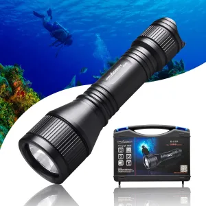 ORCATORCH D550 Scuba Dive Light - 1000 Lumens Underwater Flashlight with 3 Modes, IP68 Waterproof Submersible Torch with Wrist Strap for Hands-Free Diving