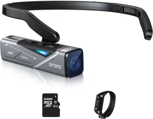 ORDRO EP7 4K 60FPS Camcorder Head-Mounted Video Camera, Wi-Fi APP Control, 2-Axis Gimbal Stabilizer with Remote Control,64GB Memory Card