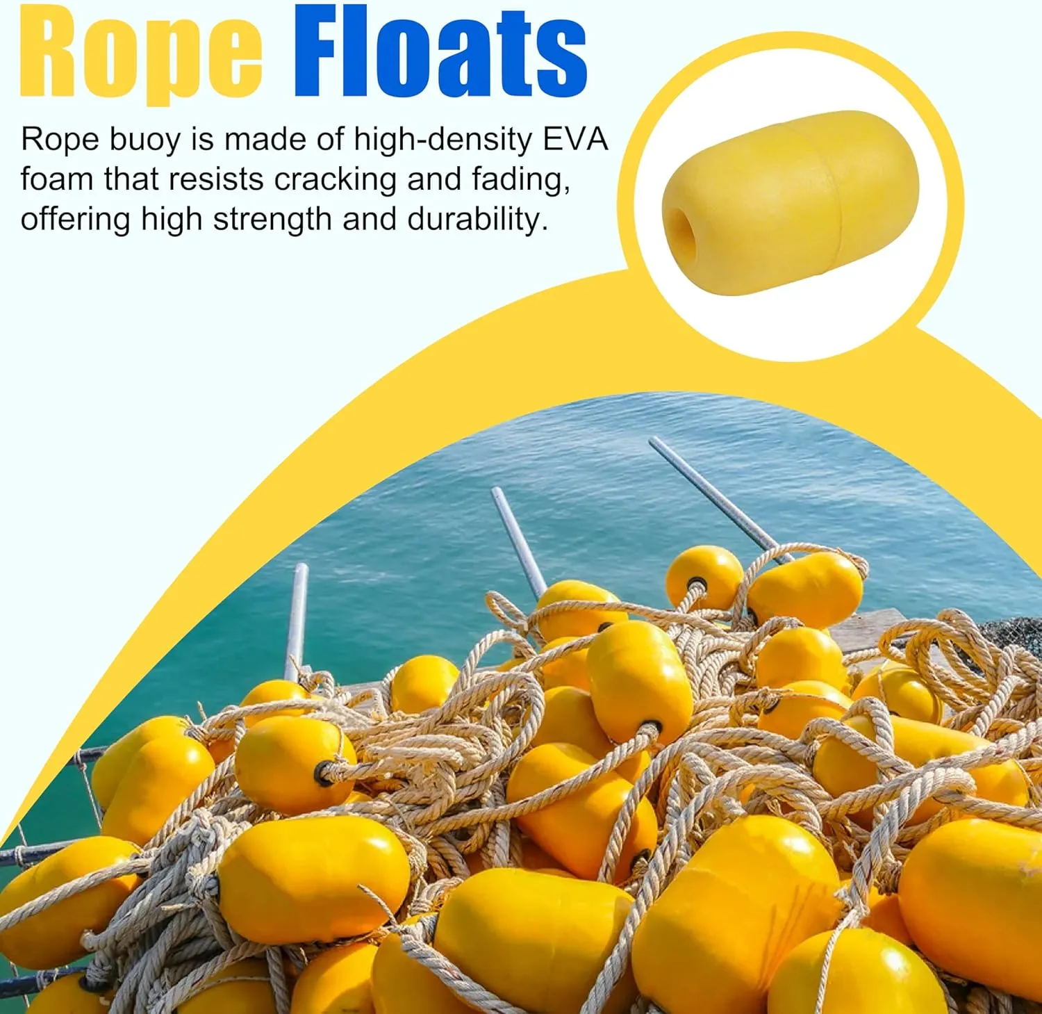 OROOTL Rope Floats Marine Buoy Float, 4/8pcs Crab Trap Floats Buoys Fishing Marker Buoy Plastic Water Buoy for Boats Pool Kayak Crabbing Dock Ski Anchor