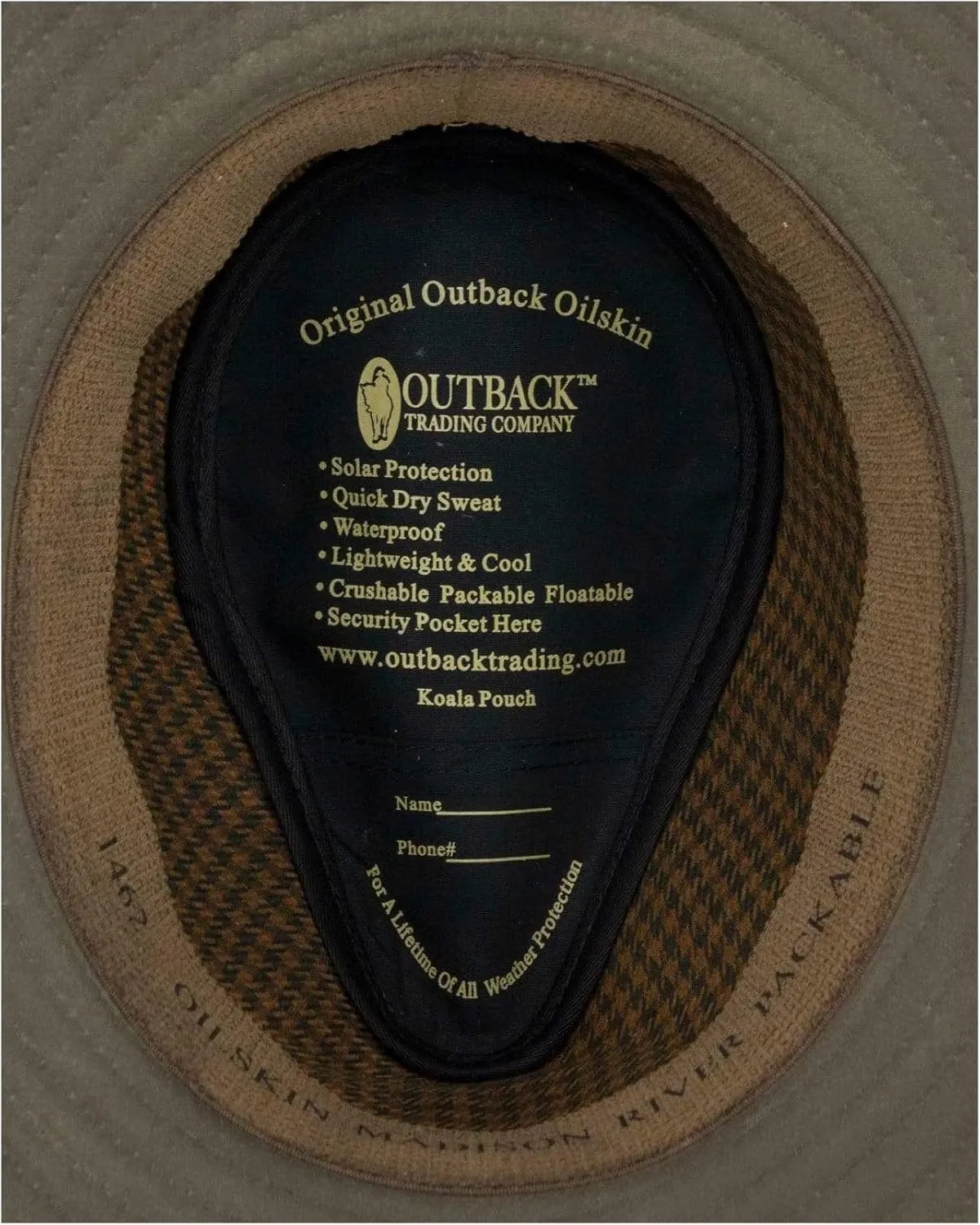 Outback Trading Company Unisex 1462 Madison River Sun-Protective Waterproof Crushable Cotton Oilskin Hat