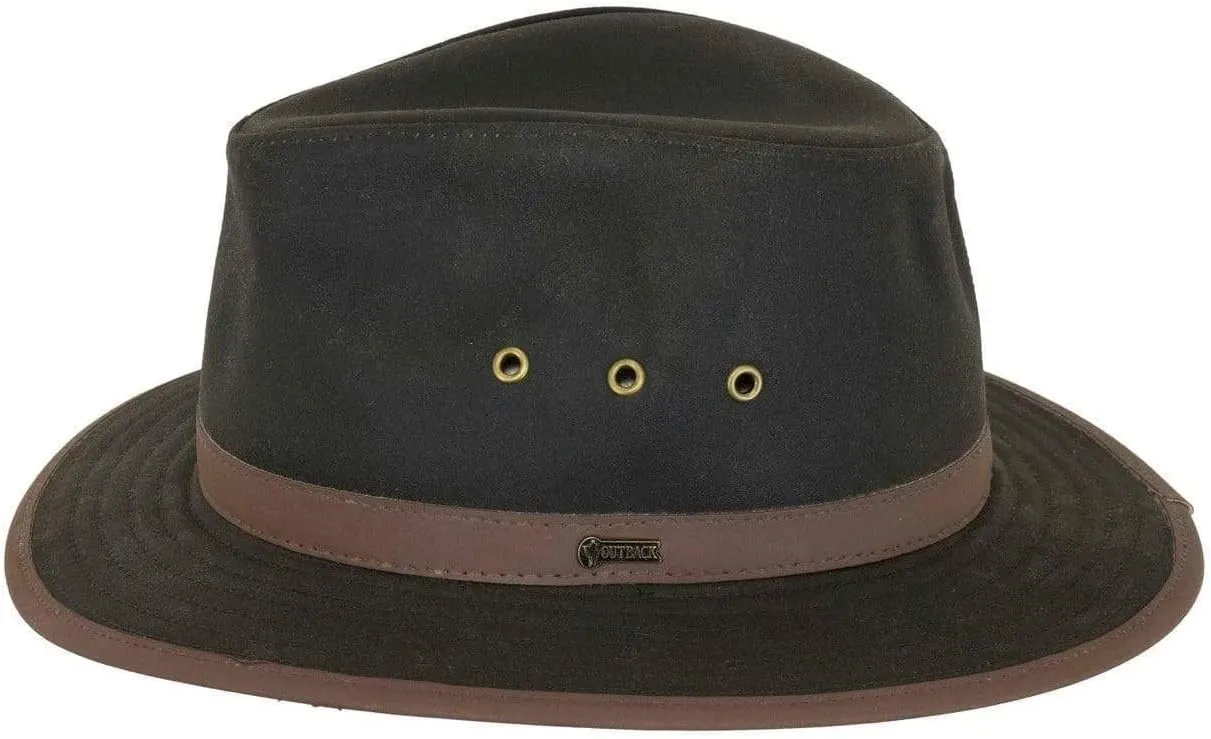 Outback Trading Company Unisex 1462 Madison River Sun-Protective Waterproof Crushable Cotton Oilskin Hat