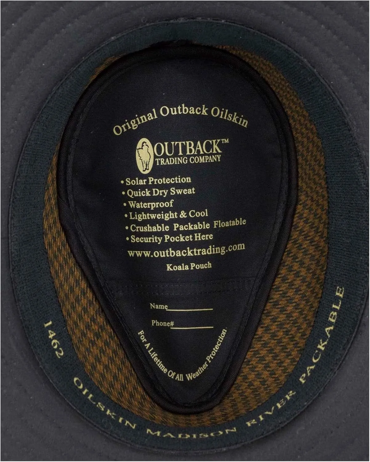 Outback Trading Company Unisex 1462 Madison River Sun-Protective Waterproof Crushable Cotton Oilskin Hat