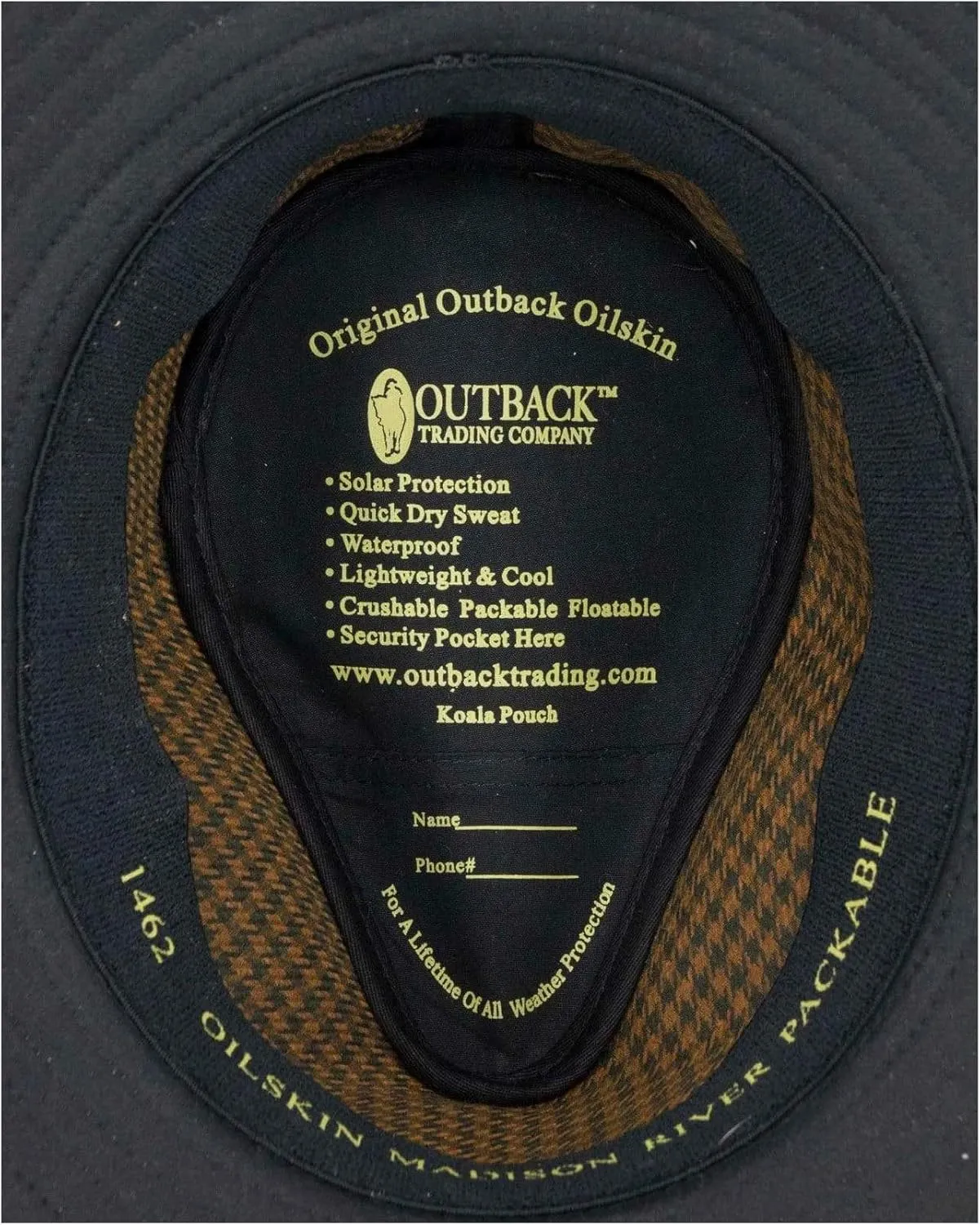 Outback Trading Company Unisex 1462 Madison River Sun-Protective Waterproof Crushable Cotton Oilskin Hat